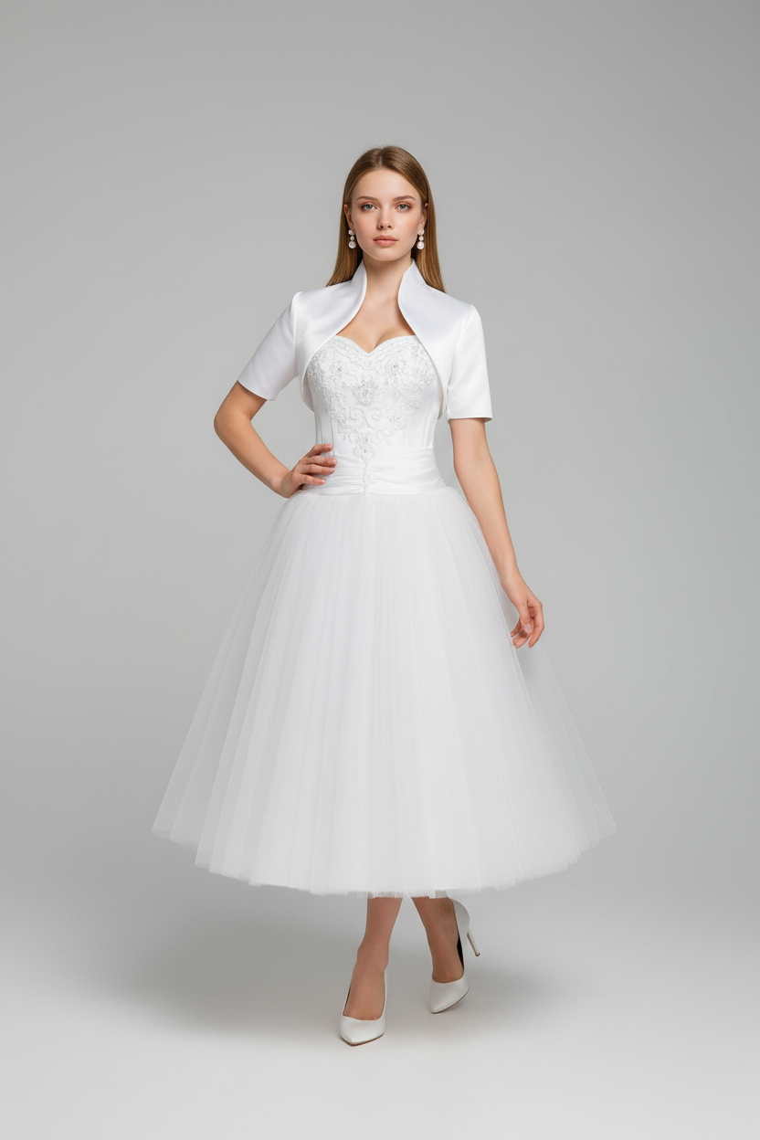 Bolero cu maneca scurta mireasa Iselin