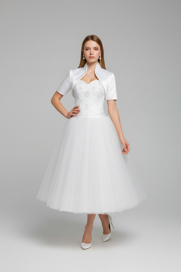 Bolero cu maneca scurta mireasa Iselin