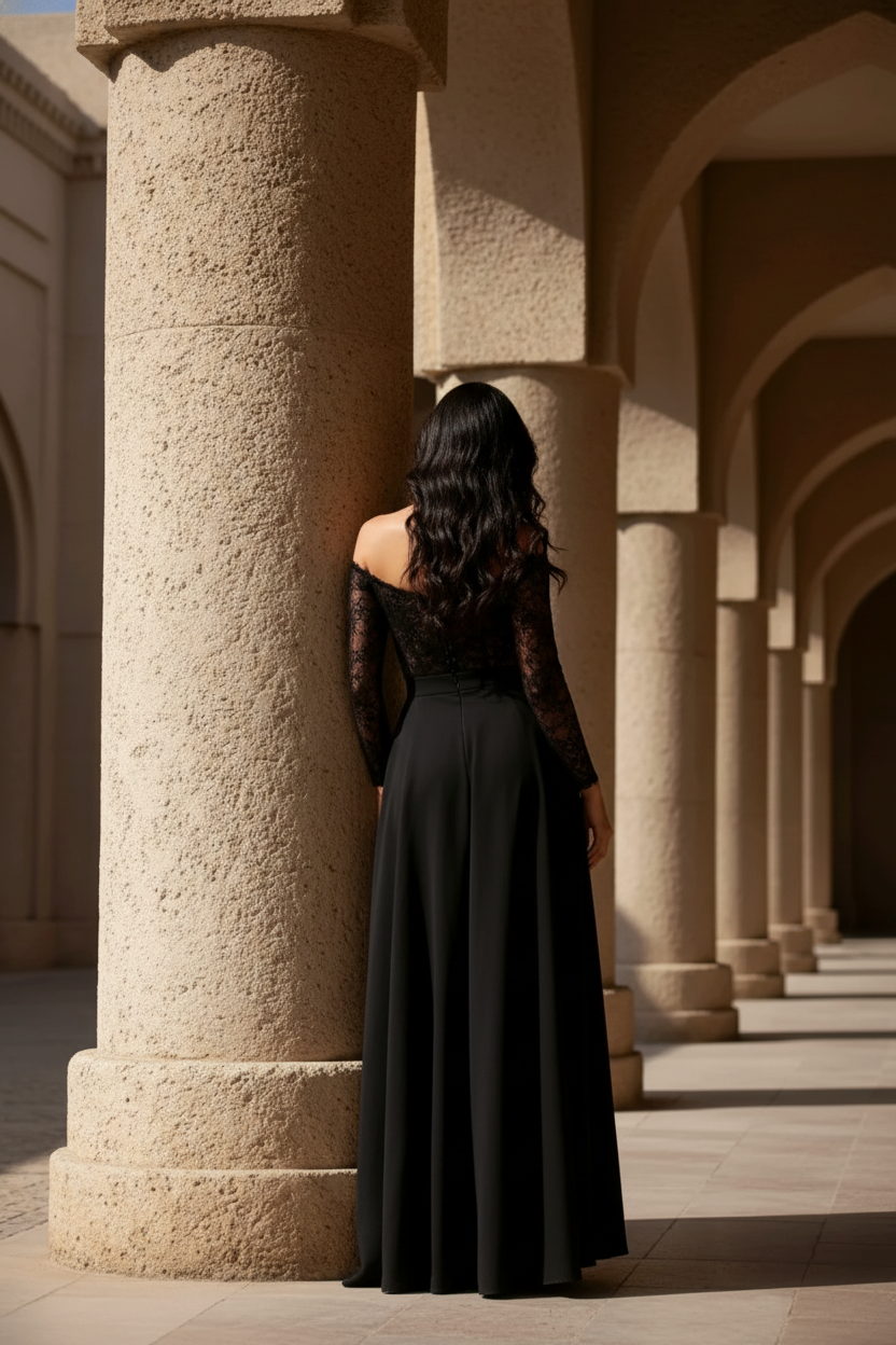 Salopeta cu bustr din broderie si trena detasabila Lia