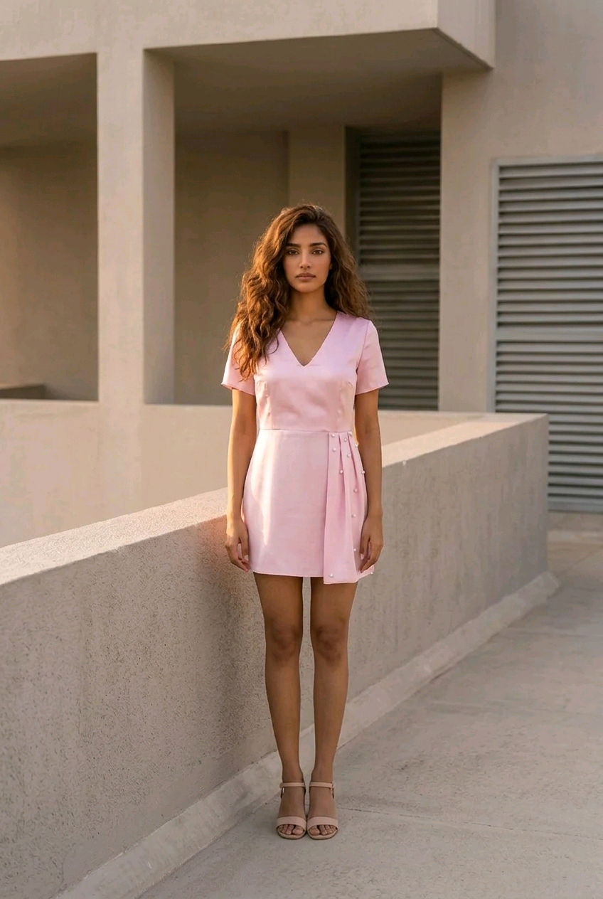 Rochie scurta light pink