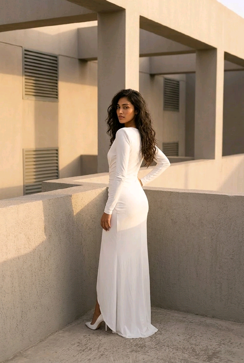 Rochie alba elastica