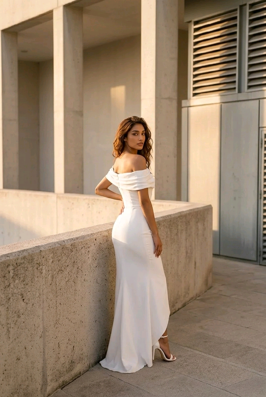 Rochie alba elastica