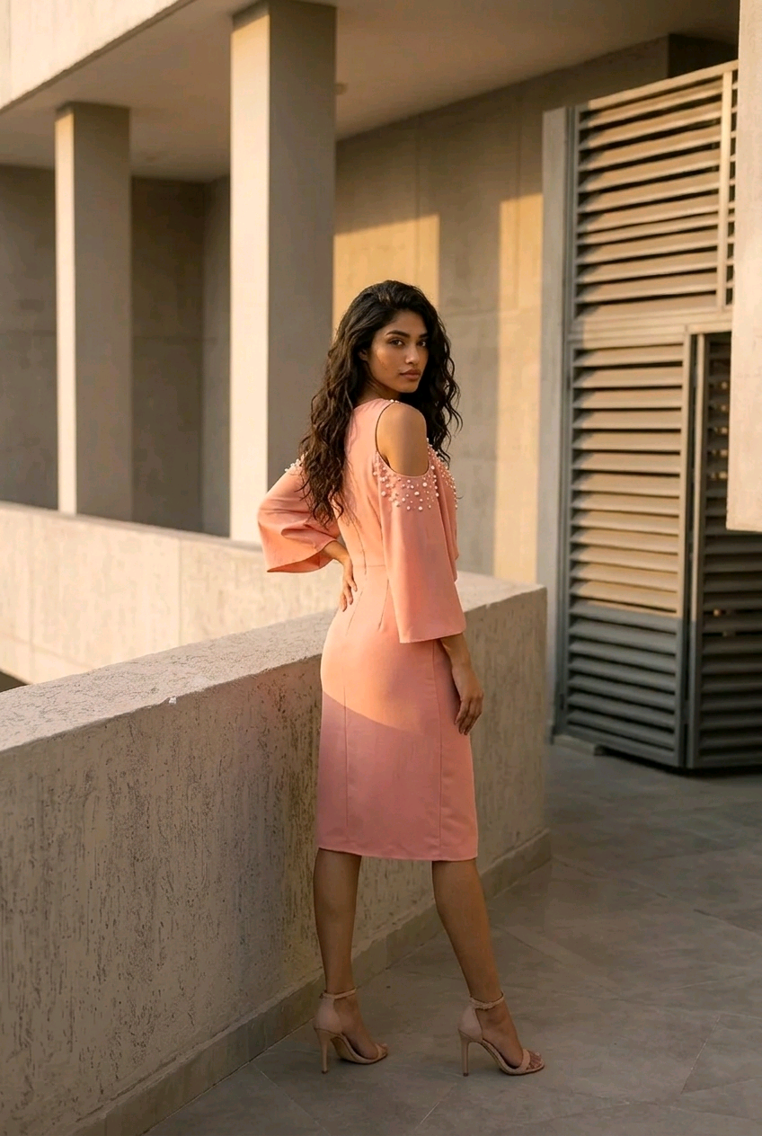 Rochie midi cu perle