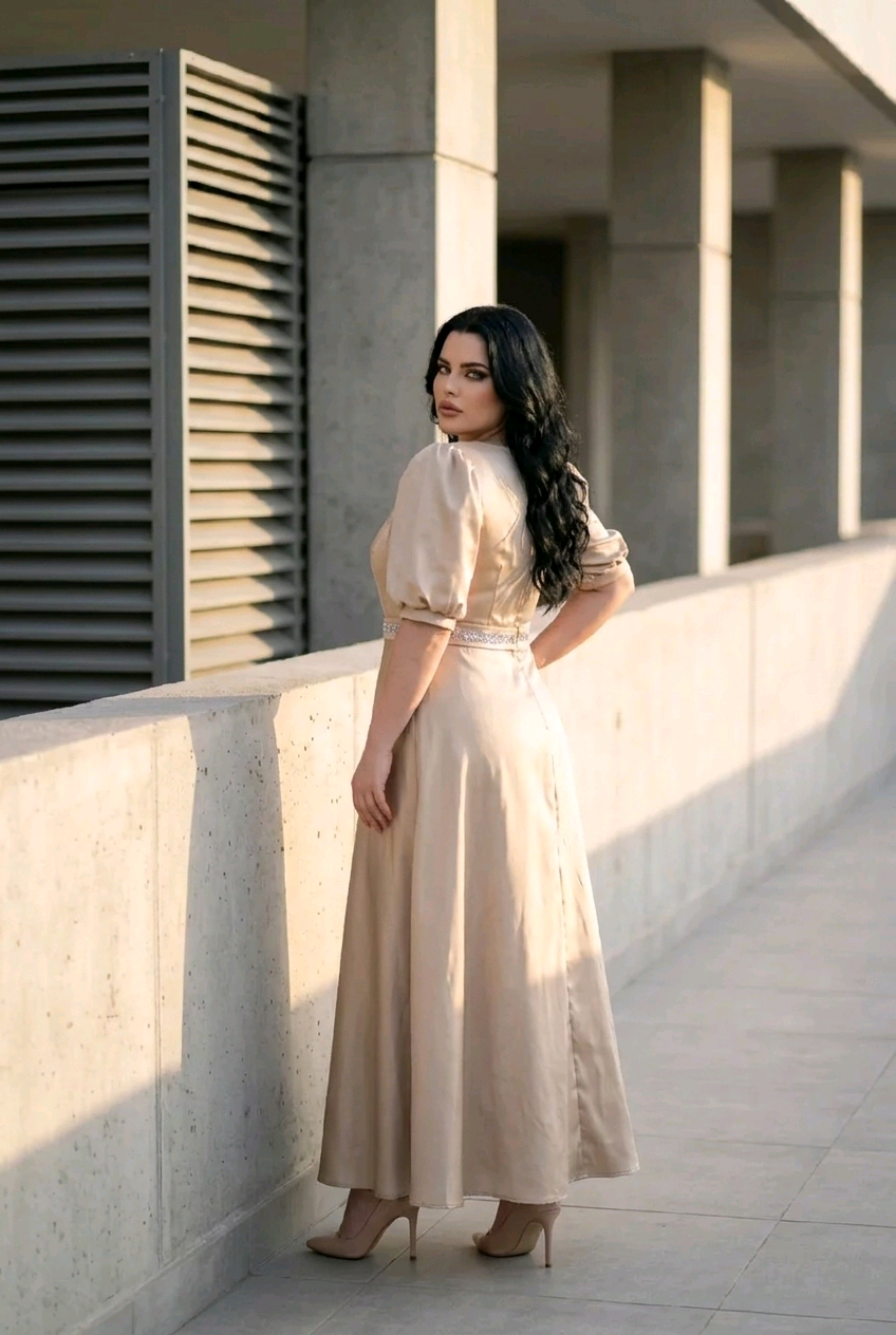 rochie din tafta accesorizata in talie
