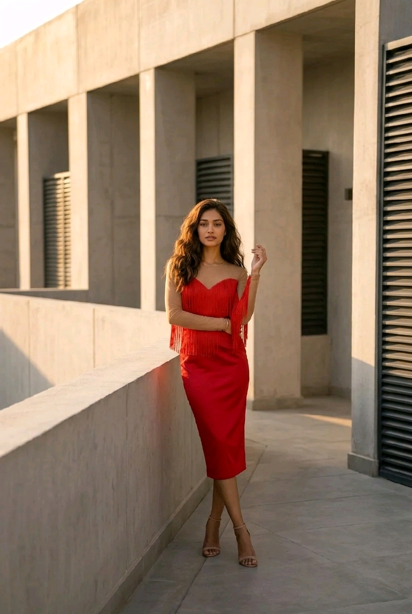Rochie midi cu ciucuri