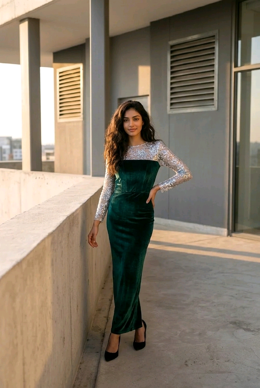 Rochie din catifea si corset
