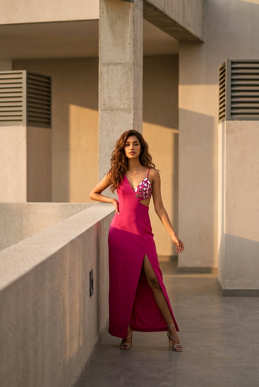 Rochie accesorizata cu oglinzi