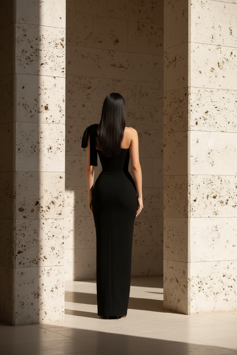 Rochie lunga cu crapatura Mahdi