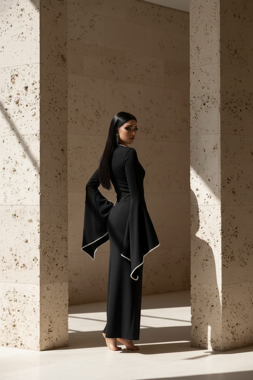 Rochie lunga cu maneci ample Mila