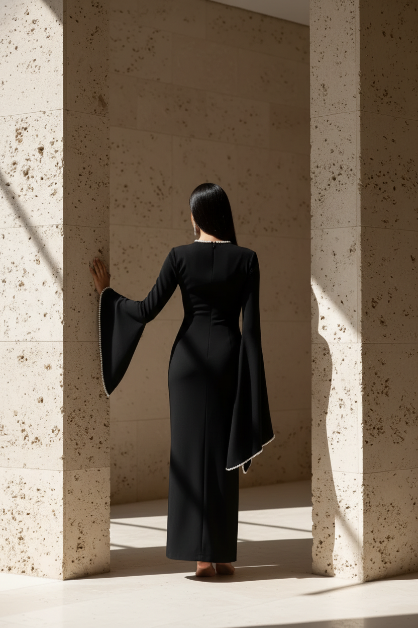 Rochie lunga cu maneci ample Mila