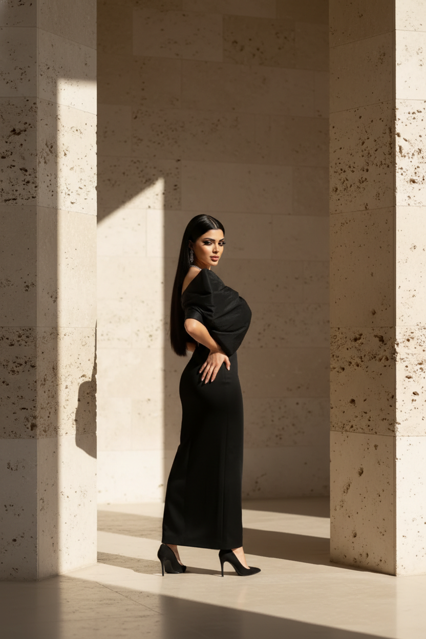 Rochie eleganta lunga  accesorizata Zarhia