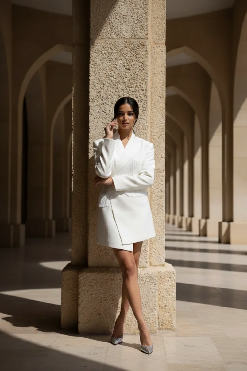 Rochie scurta Mireasa, Tip Sacou, Callia