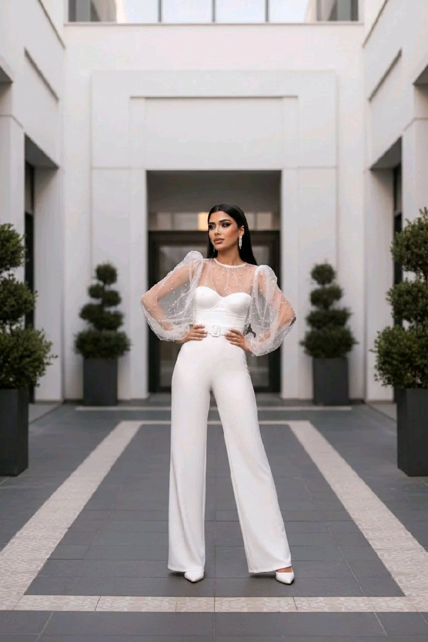 Salopeta accesorizata mireasa Thelma