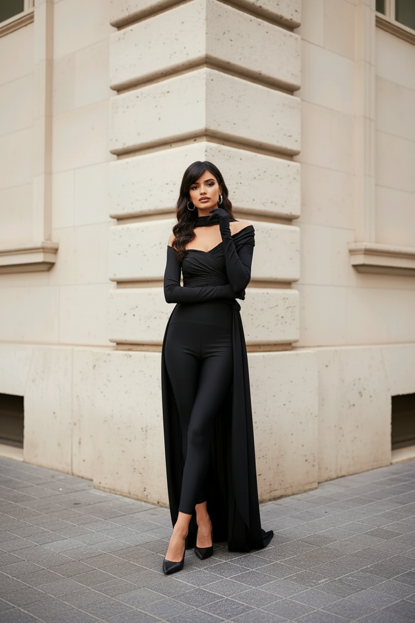 Salopeta din lycra cu trena Iselin