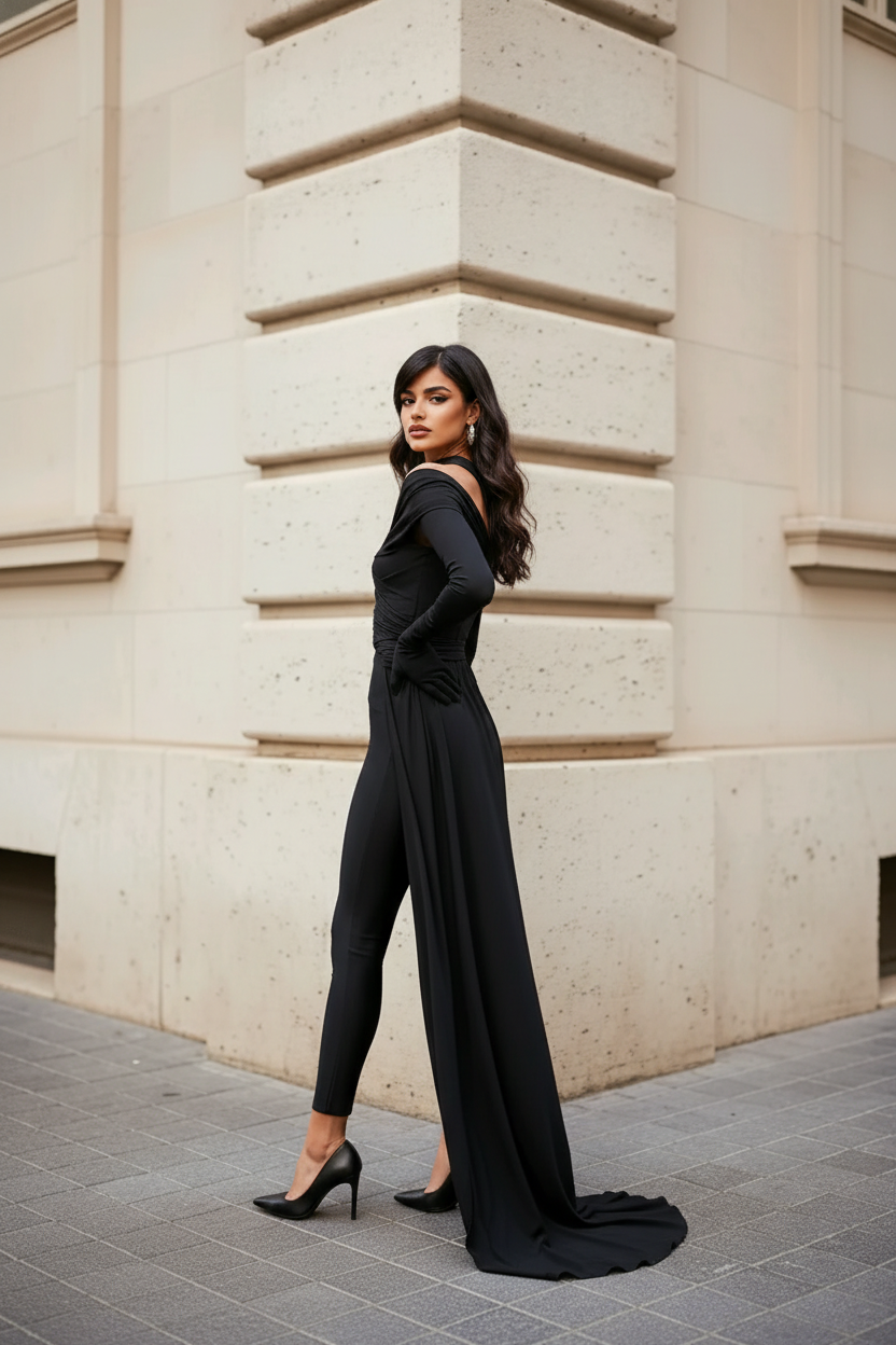 Salopeta din lycra cu trena Iselin