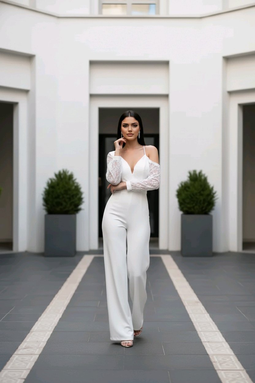 Salopeta mireasa  cu broderie Tarika